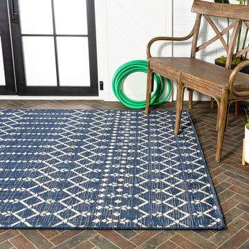 Ourika Moroccan Geometric Textured Weave Indoor/outdoor Rug